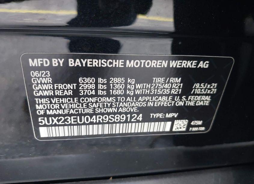 Photo 9 of 2024 Bmw X5 XDRIVE40I (VIN 5UX23EU04R9S89124)