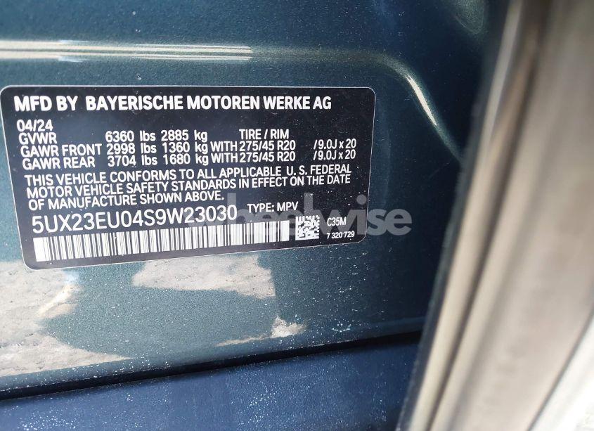 Photo 9 of 2025 Bmw X5 XDRIVE40I (VIN 5UX23EU04S9W23030)