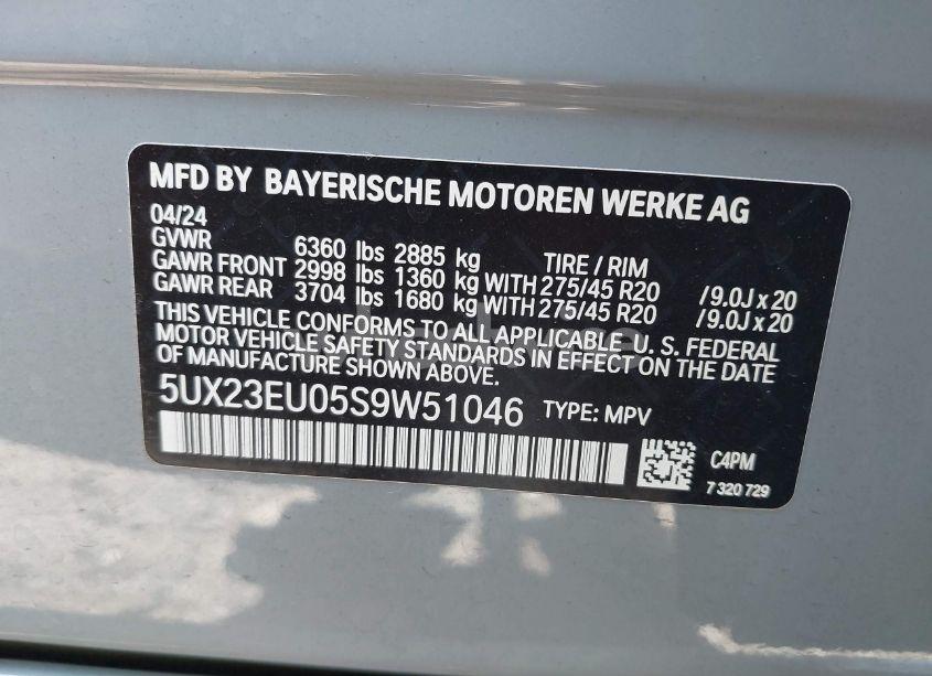 Photo 9 of 2025 Bmw X5 XDRIVE40I (VIN 5UX23EU05S9W51046)