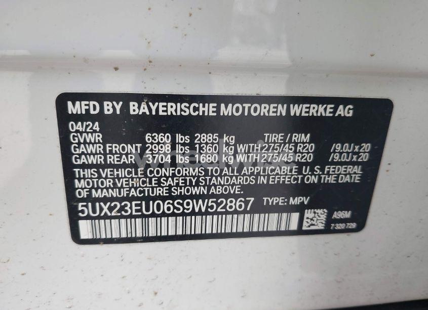 Photo 9 of 2025 Bmw X5 XDRIVE40I (VIN 5UX23EU06S9W52867)