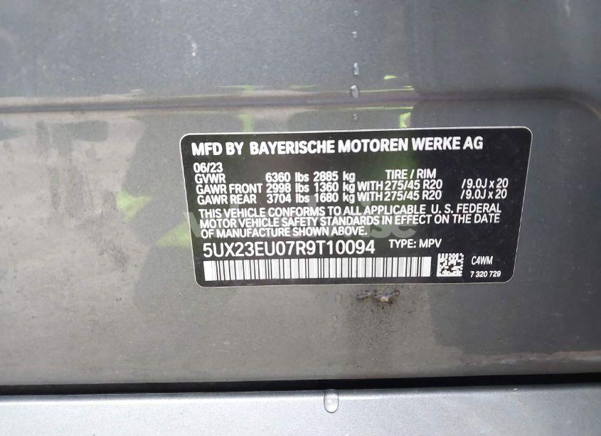 Photo 9 of 2024 Bmw X5 XDRIVE40I (VIN 5UX23EU07R9T10094)