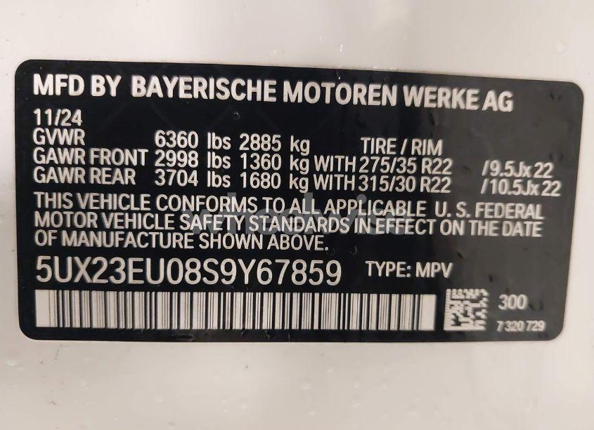 Photo 9 of 2025 Bmw X5 XDRIVE40I (VIN 5UX23EU08S9Y67859)