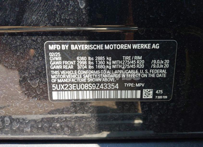 Photo 9 of 2025 Bmw X5 XDRIVE40I (VIN 5UX23EU08S9Z43354)
