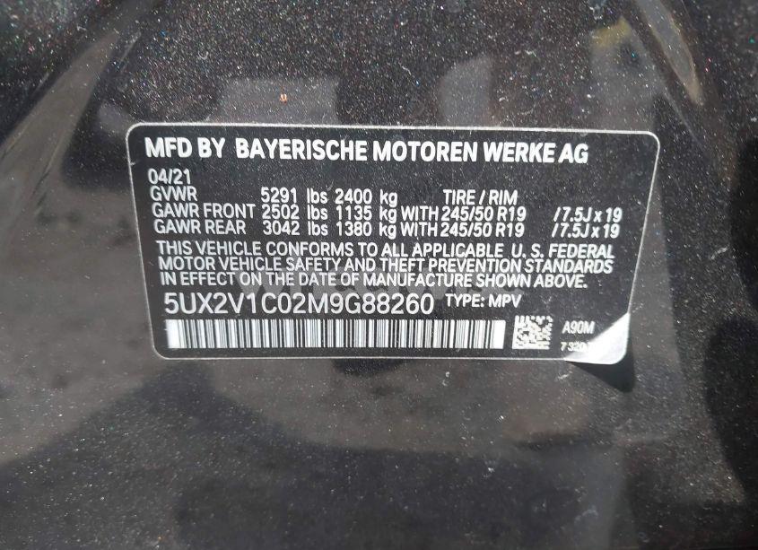 Photo 9 of 2021 Bmw X4 XDRIVE30I (VIN 5UX2V1C02M9G88260)