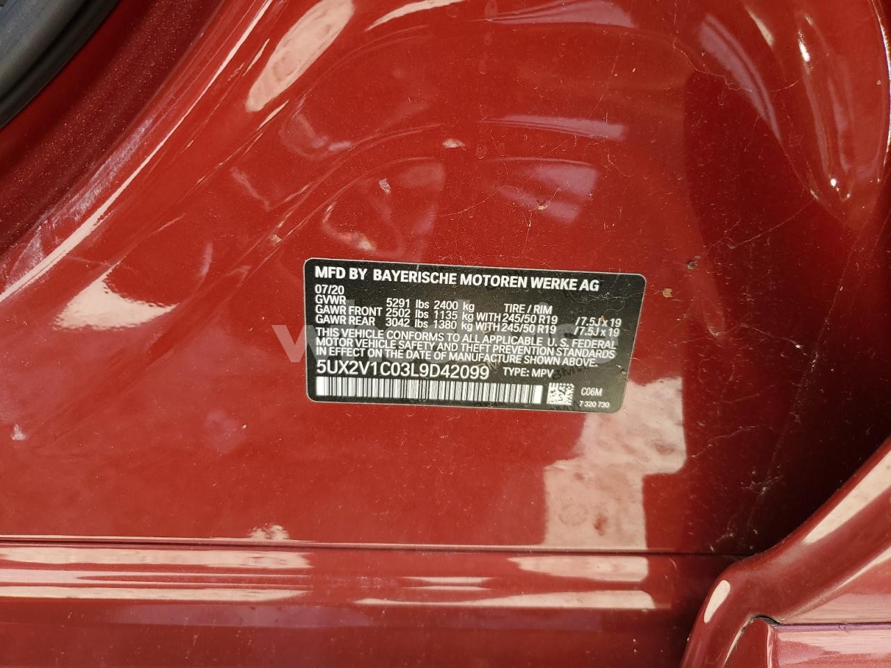 Photo 13 of 2020 BMW X4 XDRIVE30I (VIN 5UX2V1C03L9D42099)