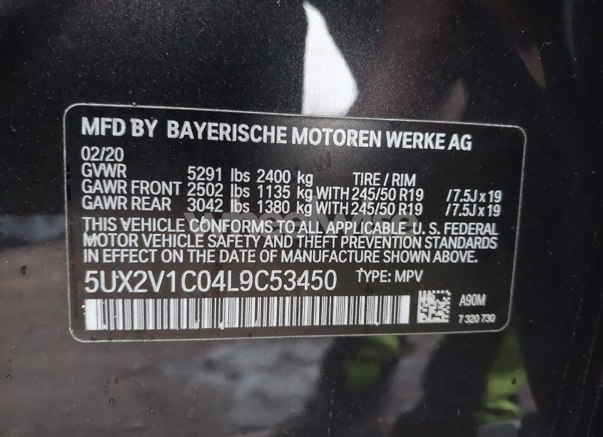 Photo 9 of 2020 Bmw X4 XDRIVE30I (VIN 5UX2V1C04L9C53450)