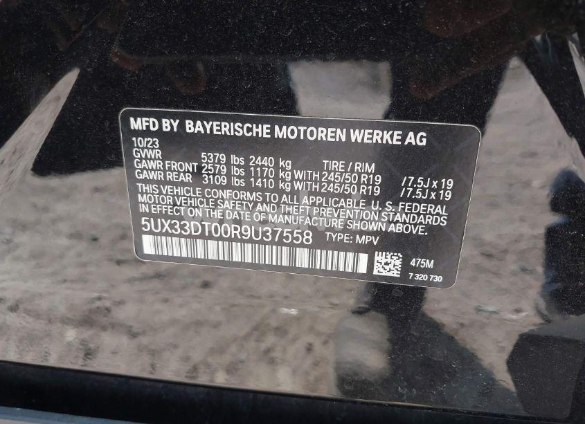 Photo 9 of 2024 Bmw X4 XDRIVE30I (VIN 5UX33DT00R9U37558)