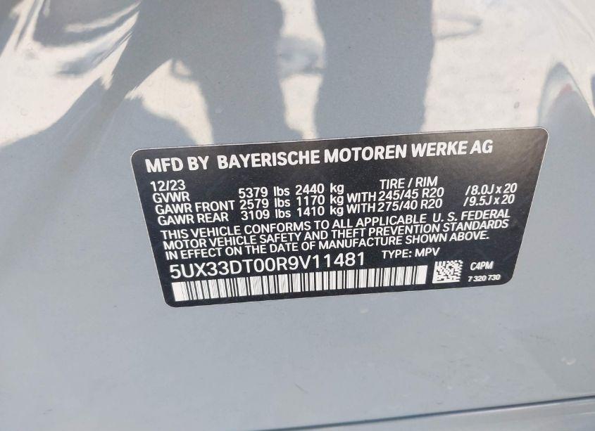 Photo 9 of 2024 Bmw X4 XDRIVE30I (VIN 5UX33DT00R9V11481)