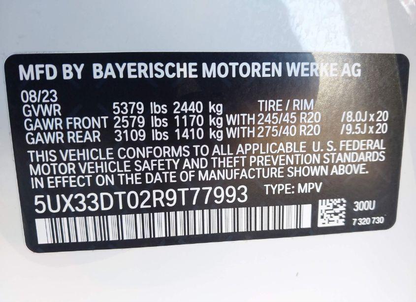 Photo 9 of 2024 Bmw X4 XDRIVE30I (VIN 5UX33DT02R9T77993)