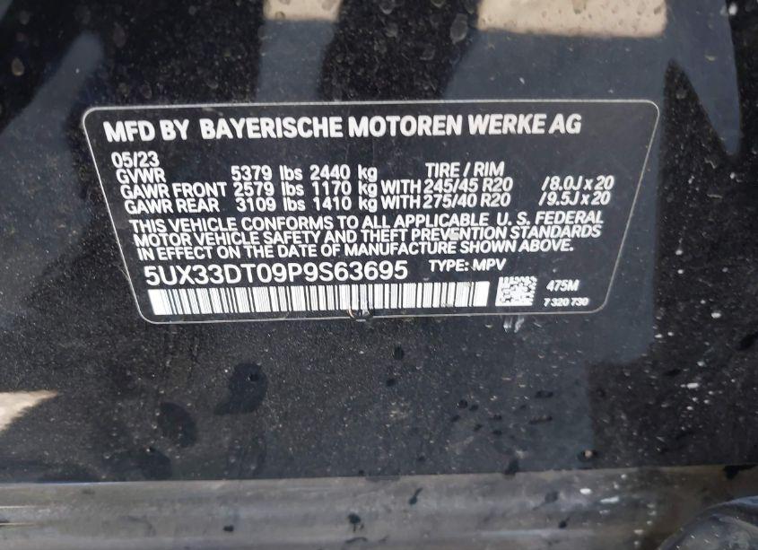 Photo 9 of 2023 Bmw X4 XDRIVE30I (VIN 5UX33DT09P9S63695)