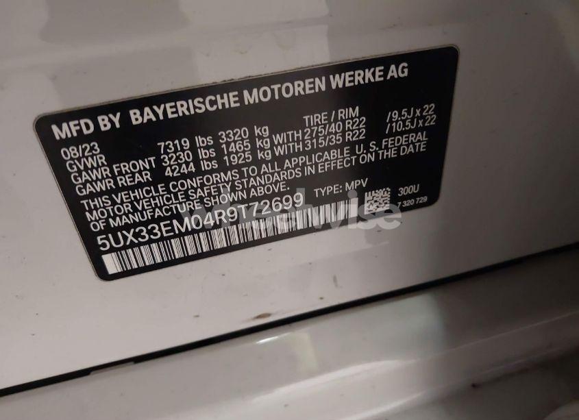 Photo 9 of 2024 Bmw X7 M60I (VIN 5UX33EM04R9T72699)