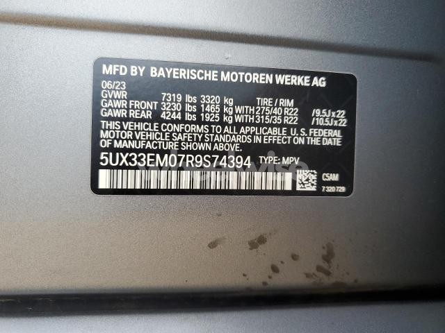 Photo 10 of 2024 BMW X7 M60I (VIN 5UX33EM07R9S74394)