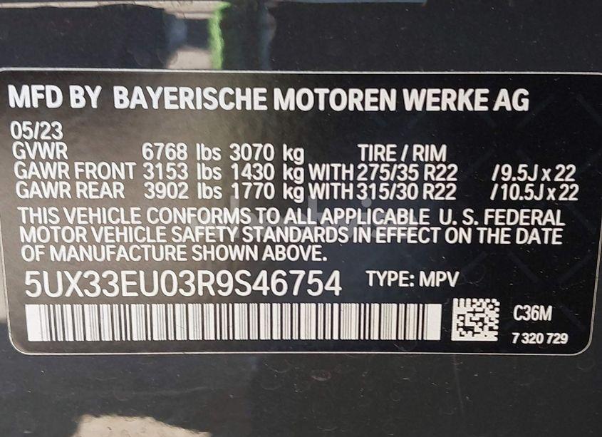 Photo 9 of 2024 Bmw X5 M60I (VIN 5UX33EU03R9S46754)