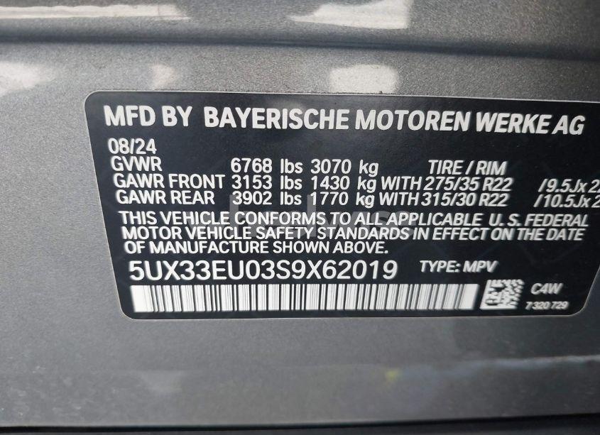 Photo 9 of 2025 Bmw X5 M60I (VIN 5UX33EU03S9X62019)