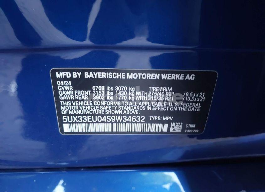 Photo 9 of 2025 Bmw X5 M60I (VIN 5UX33EU04S9W34632)