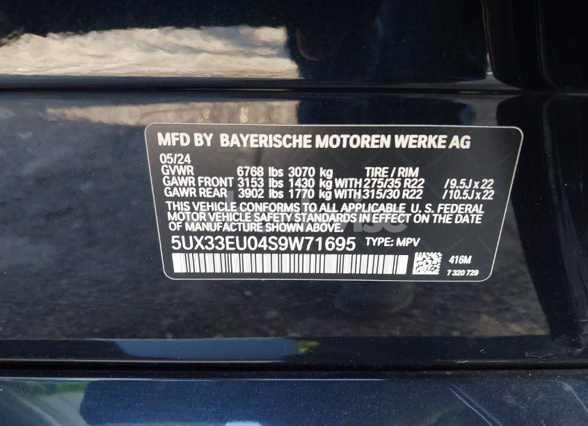 Photo 9 of 2025 Bmw X5 M60I (VIN 5UX33EU04S9W71695)