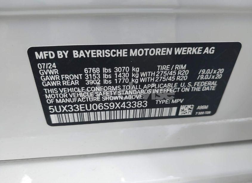 Photo 9 of 2025 Bmw X5 M60I (VIN 5UX33EU06S9X43383)