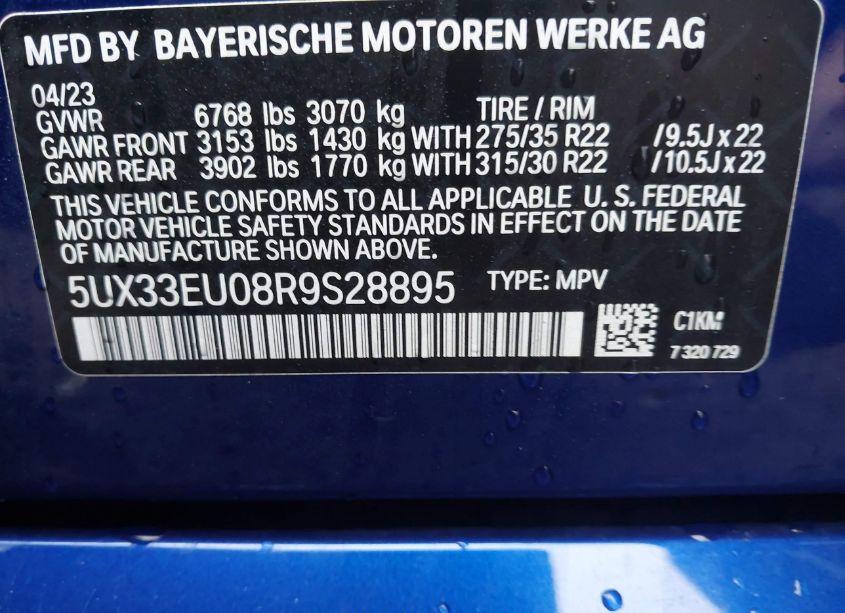 Photo 9 of 2024 Bmw X5 M60I (VIN 5UX33EU08R9S28895)