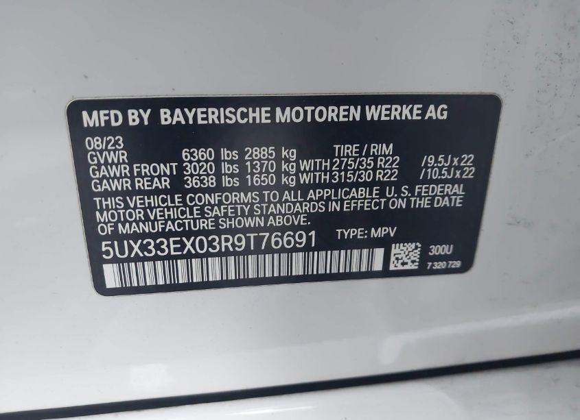 Photo 9 of 2024 Bmw X6 XDRIVE40I (VIN 5UX33EX03R9T76691)