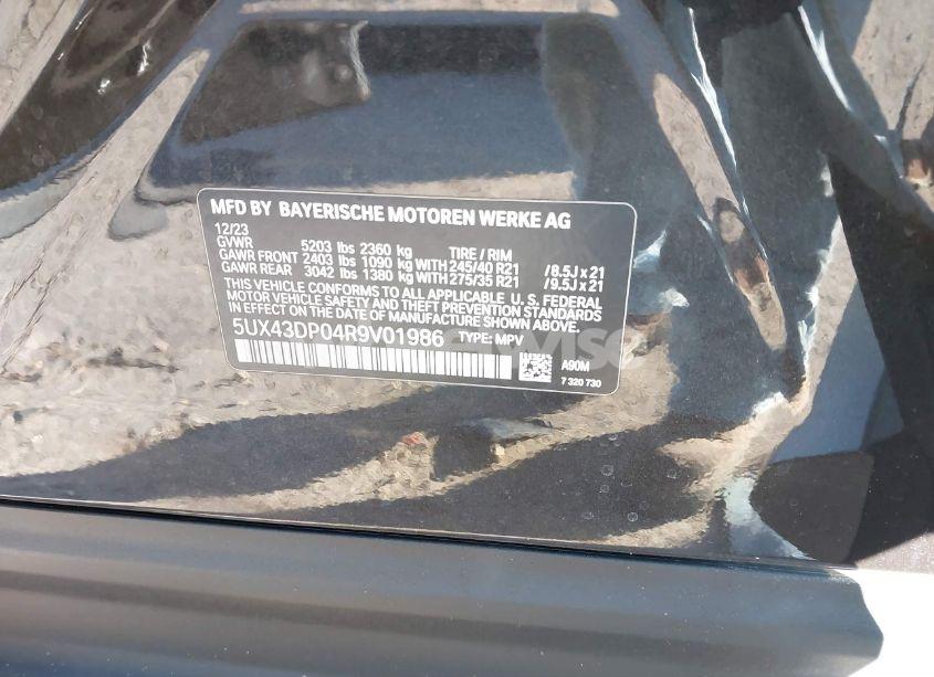 Photo 9 of 2024 Bmw X3 SDRIVE30I (VIN 5UX43DP04R9V01986)