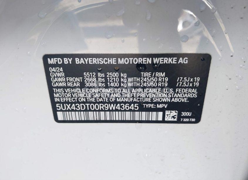 Photo 9 of 2024 Bmw X4 M40I (VIN 5UX43DT00R9W43645)