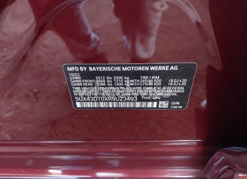 Photo 9 of 2024 Bmw X4 M40I (VIN 5UX43DT0XR9U23493)