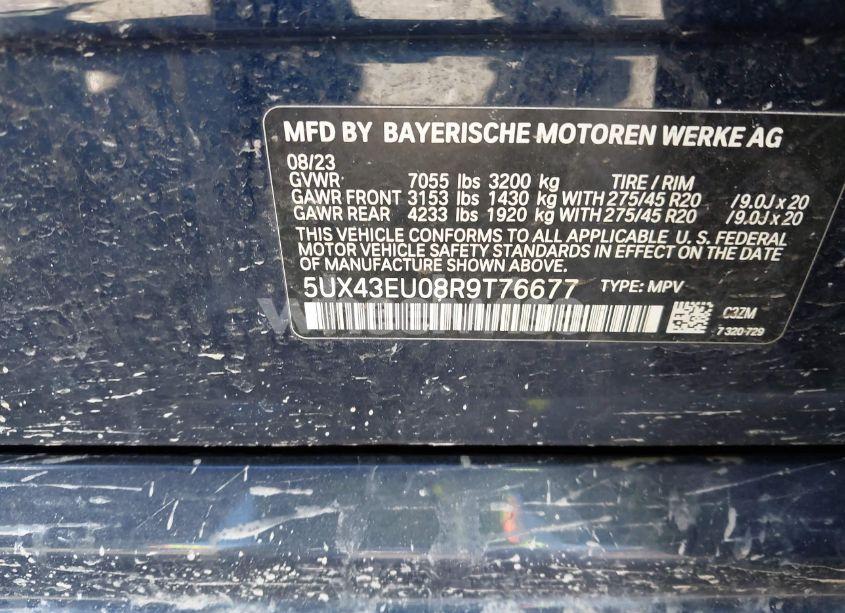 Photo 9 of 2024 Bmw X5 PHEV XDRIVE50E (VIN 5UX43EU08R9T76677)