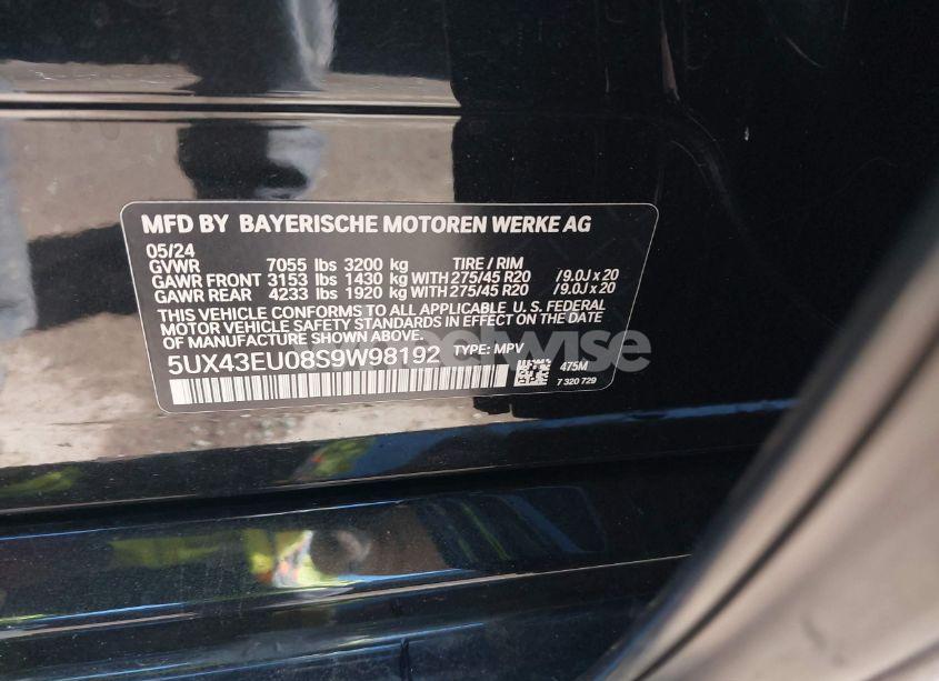 Photo 9 of 2025 Bmw X5 PHEV XDRIVE50E (VIN 5UX43EU08S9W98192)