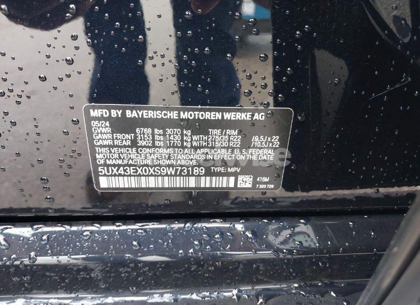 Photo 9 of 2025 Bmw X6 M60I (VIN 5UX43EX0XS9W73189)