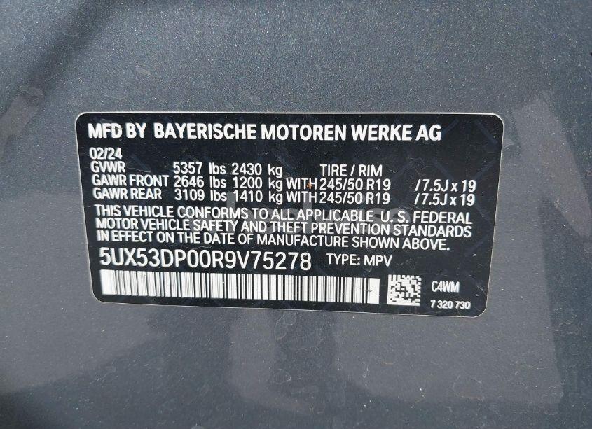 Photo 9 of 2024 Bmw X3 XDRIVE30I (VIN 5UX53DP00R9V75278)