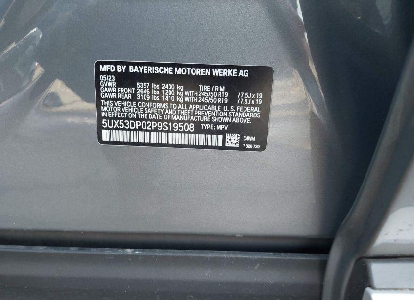 Photo 9 of 2023 Bmw X3 XDRIVE30I (VIN 5UX53DP02P9S19508)