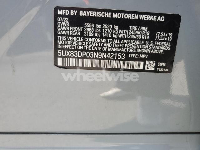 Photo 6 of 2022 BMW X3 M40I (VIN 5UX83DP03N9N42153)