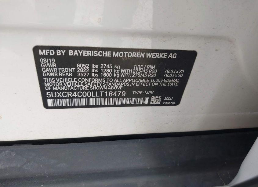 Photo 9 of 2020 Bmw X5 SDRIVE40I (VIN 5UXCR4C00LLT18479)