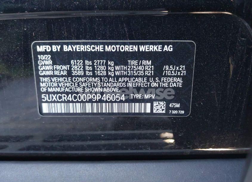 Photo 9 of 2023 Bmw X5 SDRIVE40I (VIN 5UXCR4C00P9P46054)