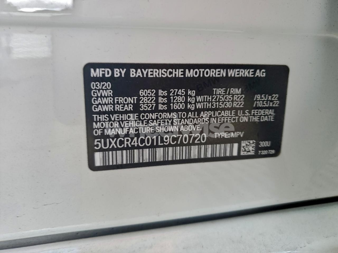 Photo 13 of 2020 BMW X5 SDRIVE 40I (VIN 5UXCR4C01L9C70720)