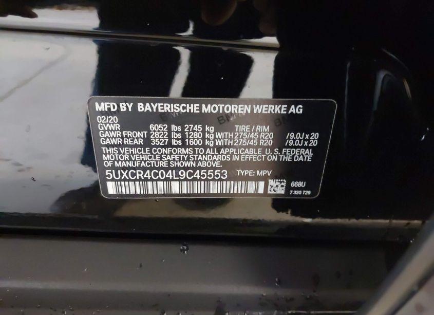 Photo 9 of 2020 Bmw X5 SDRIVE40I (VIN 5UXCR4C04L9C45553)