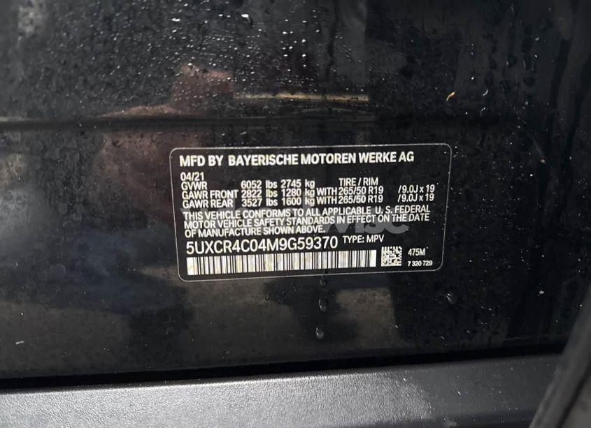 Photo 9 of 2021 Bmw X5 SDRIVE 40I (VIN 5UXCR4C04M9G59370)