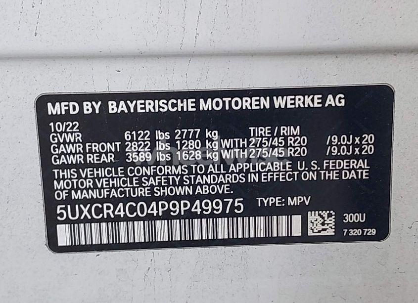 Photo 9 of 2023 Bmw X5 SDRIVE40I (VIN 5UXCR4C04P9P49975)