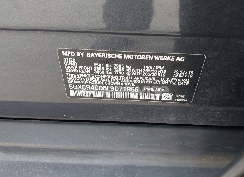 Photo 9 of 2020 Bmw X5 SDRIVE40I (VIN 5UXCR4C06L9D71865)