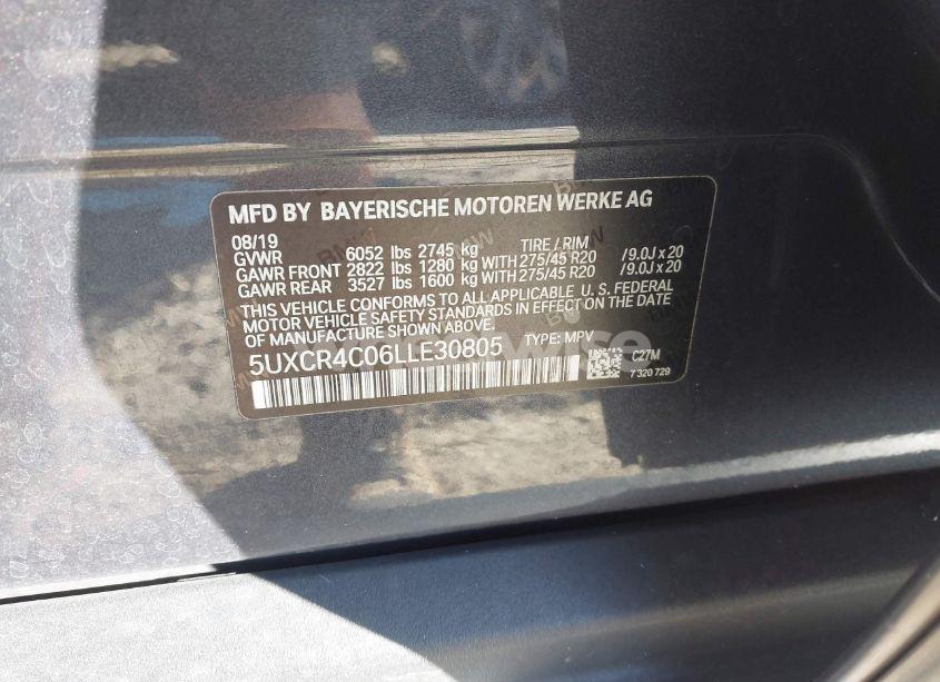 Photo 9 of 2020 Bmw X5 SDRIVE40I (VIN 5UXCR4C06LLE30805)