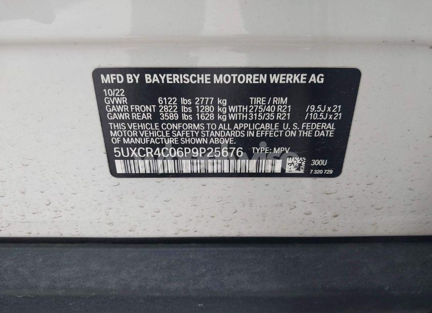 Photo 9 of 2023 Bmw X5 SDRIVE40I (VIN 5UXCR4C06P9P25676)