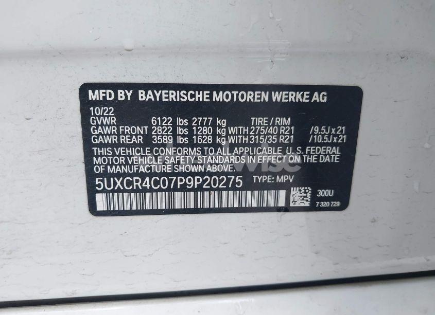 Photo 9 of 2023 Bmw X5 SDRIVE40I (VIN 5UXCR4C07P9P20275)