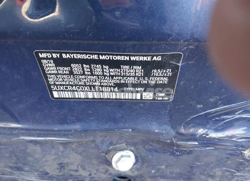 Photo 9 of 2020 Bmw X5 SDRIVE40I (VIN 5UXCR4C0XLLT18814)