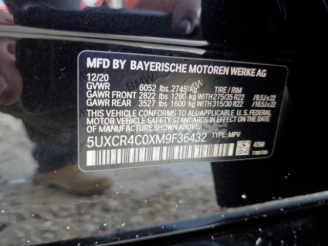 Photo 2 of 2021 BMW X5 SDRIVE 40I (VIN 5UXCR4C0XM9F36432)