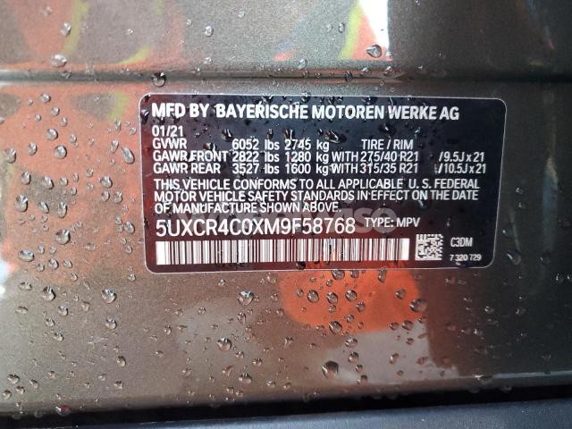 2021 BMW X5 SDRIVE 40I (VIN 5UXCR4C0XM9F58768) main photo
