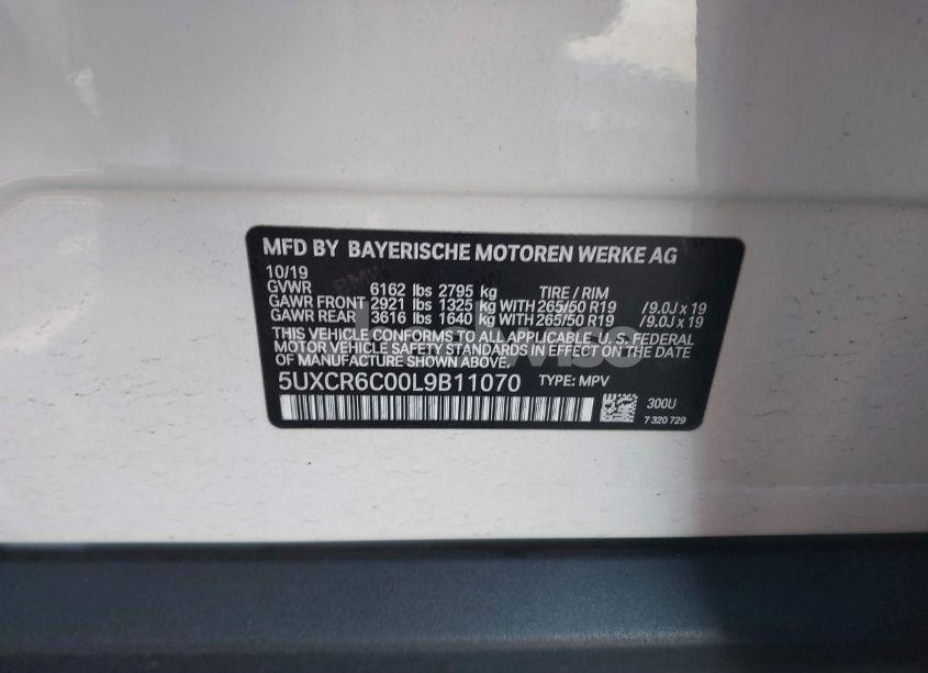 Photo 9 of 2020 Bmw X5 XDRIVE40I (VIN 5UXCR6C00L9B11070)