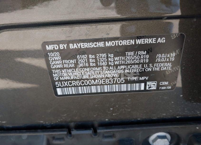 Photo 9 of 2021 Bmw X5 XDRIVE40I (VIN 5UXCR6C00M9E83705)