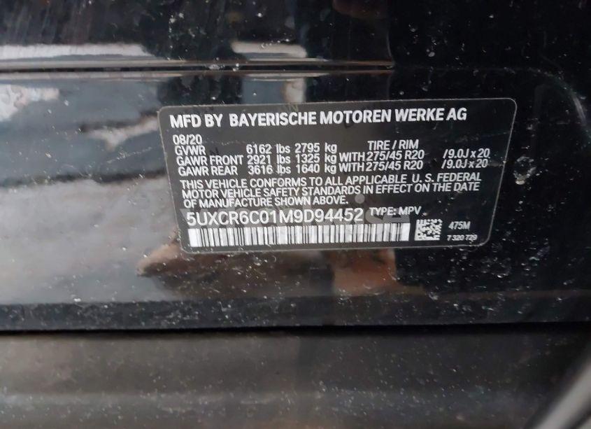 Photo 9 of 2021 Bmw X5 XDRIVE40I (VIN 5UXCR6C01M9D94452)