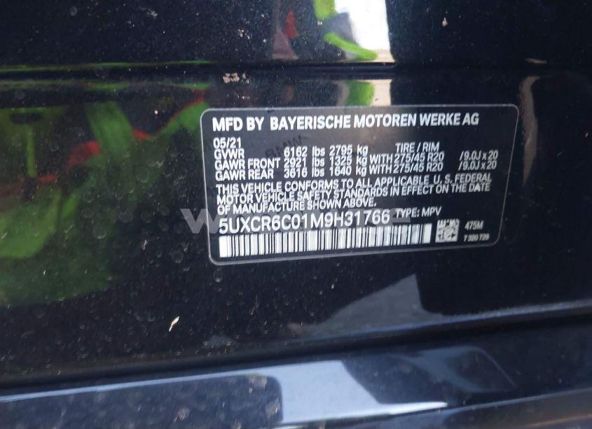 Photo 9 of 2021 Bmw X5 XDRIVE40I (VIN 5UXCR6C01M9H31766)