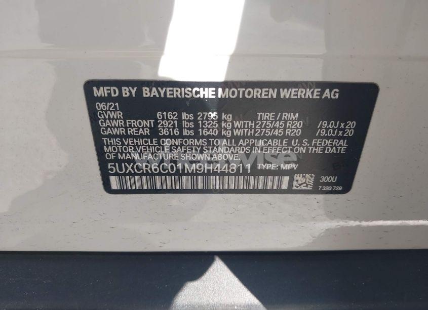Photo 9 of 2021 Bmw X5 XDRIVE40I (VIN 5UXCR6C01M9H44811)